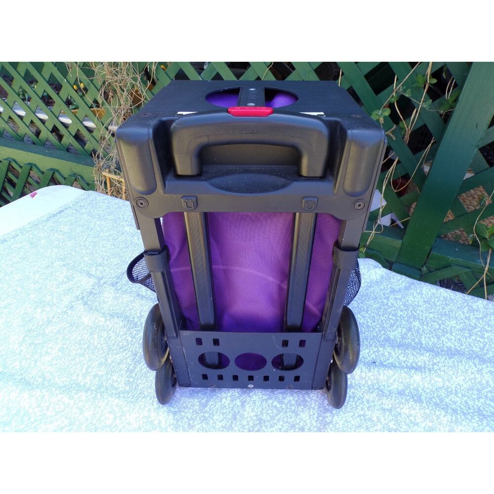 ZÜCA Sport Rolling Bag Purple Mobile Locker Built-in Seat Flashing LED Wheels - Picture 9 of 16